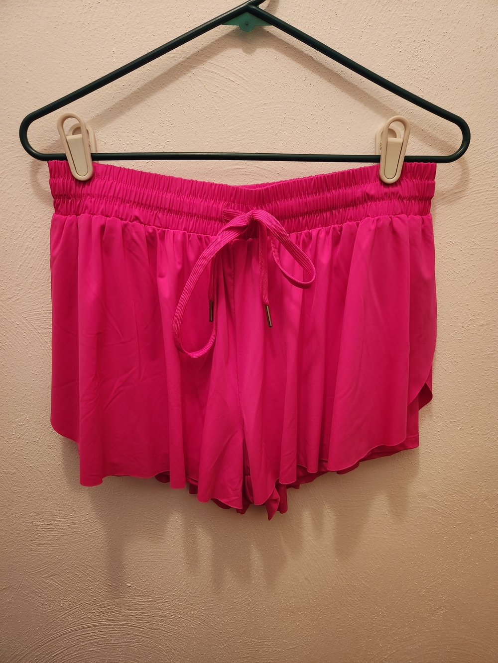 Hot Pink Flare Shorts With Built In Spandex Size M